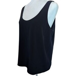 Black Tie Oleg Cassini Scoop Neck Tank Top Cami Shell Size 14 Pullover